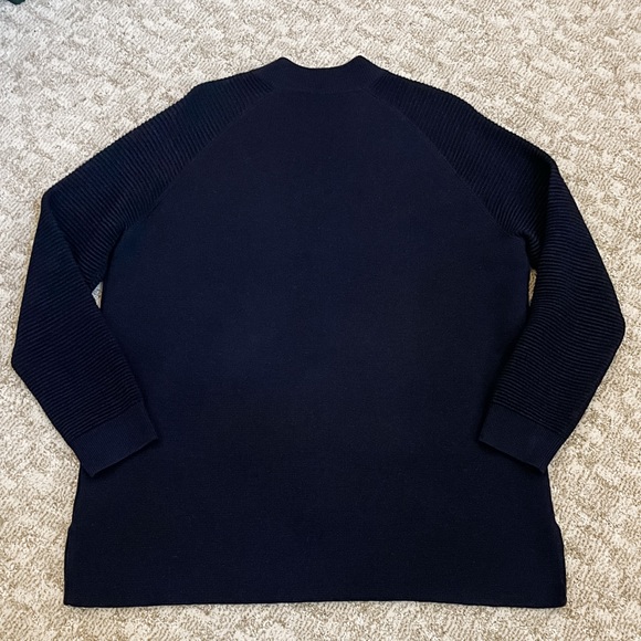J.Crew Collection Women’s Wool Navy Double-Zip Ribbed Sweater-Jacket - Picture 10 of 12